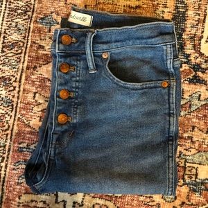 Madewell 10 inch button up high rise skinny jeans size 29